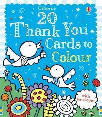 20 Thank You Cards To Colour