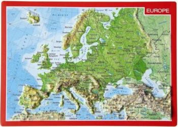 Reliéfna pohľadnica Európa
