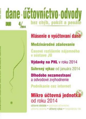 Dane Účtovníctvo Odvody 4 2014