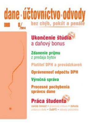 Dane Účtovníctvo Odvody 8 2014