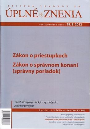 Zákon o priestupkoch a správnom konaní - UZZ