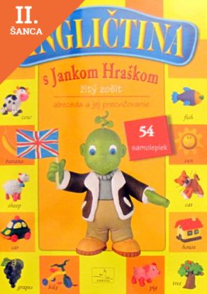 Lacná kniha Angličtina s Jankom Hráškom žltý zošit 54 samolepiek