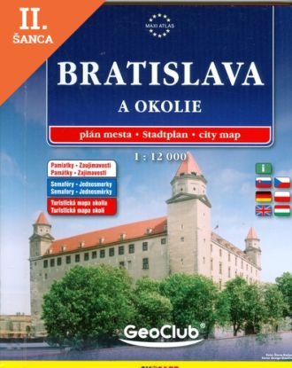 Lacná kniha Bratislava a okolie plán mesta 1:12 000