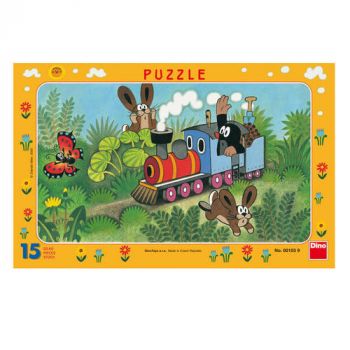 Puzzle Krtko a lokomotíva 15 Dino