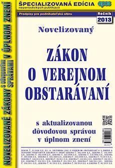 NZ 10 2013 o verejnom obstarávaní