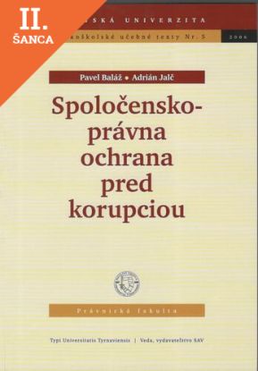 Lacná kniha Spoločensko-právna ochrana pred korupciou