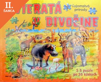 Lacná kniha Zvieratá v divočine - puzzle
