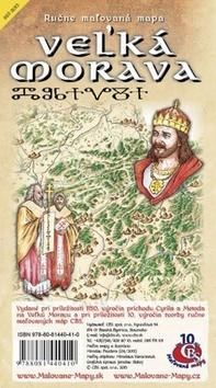 Veľká Morava Ručne maľovaná mapa regiónu