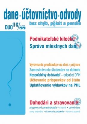 Dane, účtovníctvo, odvody 11-12 / 2020 - Podnikateľské kilečko, Správa miestnych daní (Zlepšenie podnikateľského prostredia)