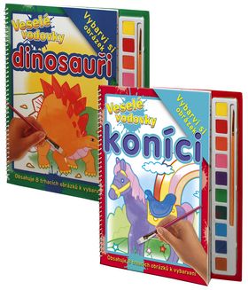 Komplet 2ks Veselé vodovky-Koníci, Dinosauři