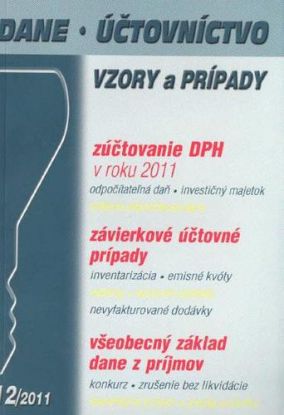 Dane, účtovníctvo vzory a prípady 12 2011