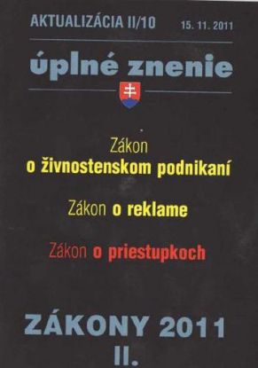 Zákony 2011 II. aktualizácia II 10 - Zákon o živnostenskom podnikaní