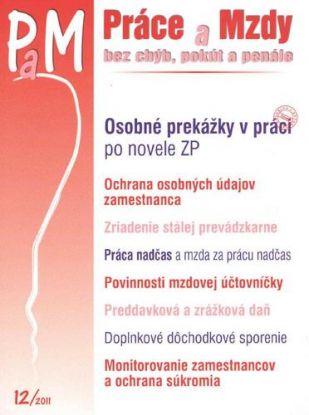 PAM 12 2011 - Osobné prekážky v práci po novele ZP