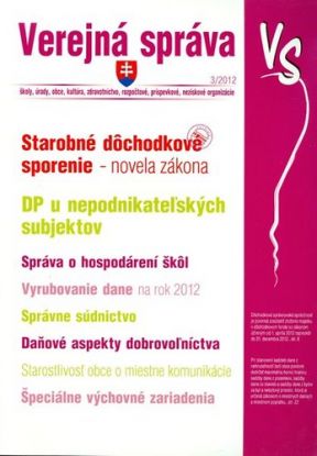 Verejná správa 3 2012 - Starobné dôchodkové sporenie