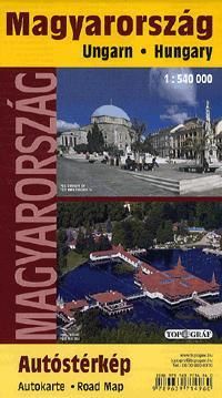 Magyarország 1:540 000 - Autóstérkép Ungarn - Hung