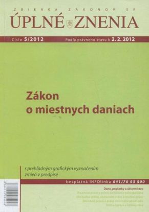 Úplné znenia 5 2012 - Zákon o miestnych daniach
