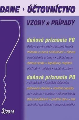 Dane, účtovníctvo vzory a prípady 3 2015