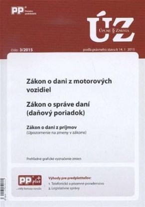 Úplné znenia zákonov 3/2015 Zákon o dani z motorov. Zákon o správe daní (daňový poriadok)