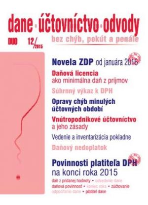 Dane Účtovníctvo Odvody 12/2015