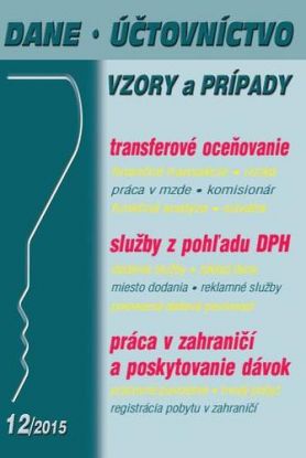 Dane, účtovníctvo vzory a prípady 12 2015