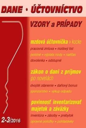 Dane, účtovníctvo vzory a prípady 2-3 2016