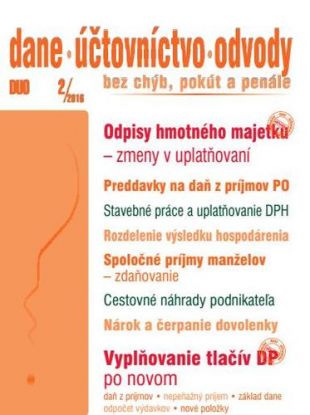 Dane Účtovníctvo Odvody 2 2016