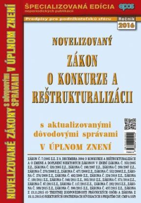 Novelizovaný zákon o konkurze a reštrukturalizácii 20 2016