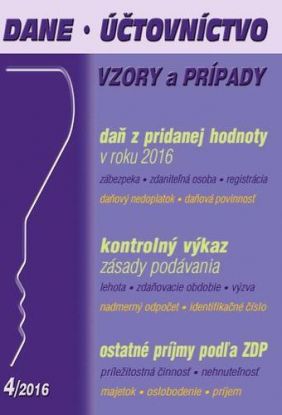 Dane, účtovníctvo vzory a prípady 4 2016