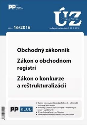 UZZ 16 2016 Obchodný zákonník - Zákon o obchodnom registri