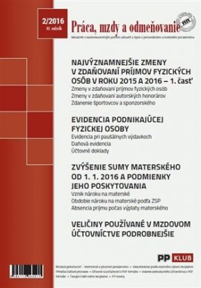 Práca, mzdy a odmeňovanie 2 2016