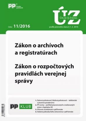 UZZ 11 2016 Zákon o archívoch a registratúrach