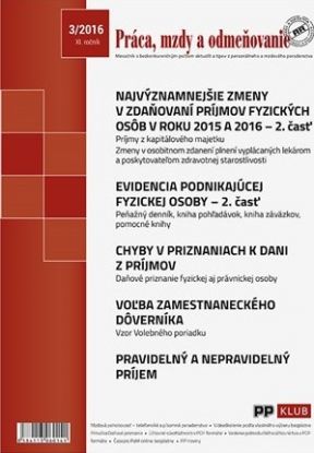 Práca, mzdy a odmeňovanie 3 2016