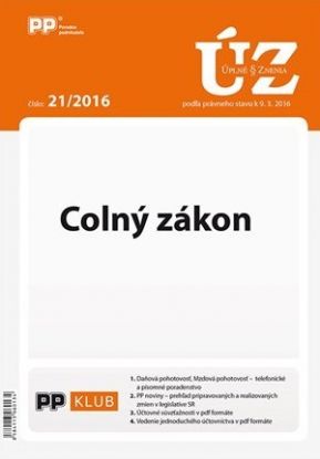 UZZ 21 2016 Colný zákon
