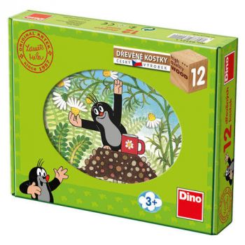 Drevené kocky Krtko a priatelia 12 Dino