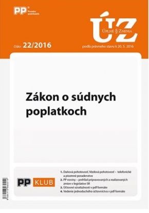 UZZ 22/2016 Zákon o súdnych poplatkoch