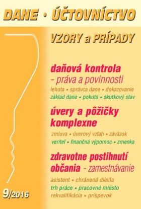 Dane, účtovníctvo vzory a prípady 9 2016