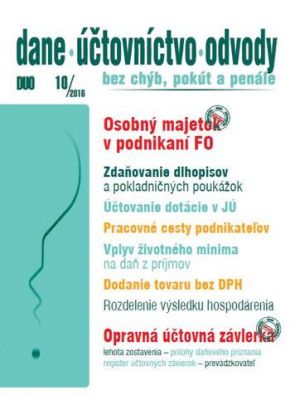 Dane Účtovníctvo Odvody 10 2016