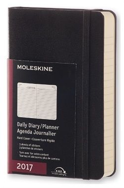 Diár MOLESKINE 2017 denný tvrdý čierny S