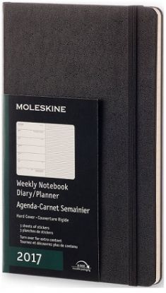 Diár MOLESKINE 2017 týždenný tvrdý čierny L