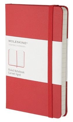Zápisník MOLESKINE tvrdý linajkový červený S