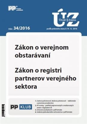 UZZ 34 2016 Zákon o verejnom obstarávaní, Zákon o registri partnerov verejného sektora