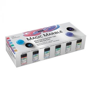 Sada mramorovacích farieb Metallic Kreul 6x20 ml