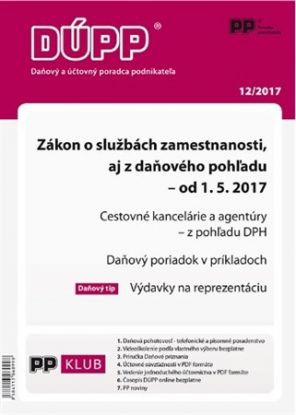 DUPP 12 2017 Zákon o službách zamestnanosti aj z daňového pohľadu - od 1.5.2017