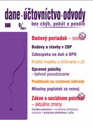 Dane Účtovníctvo Odvody 9 2017