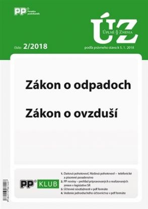 UZZ 2 2018 Zákon o odpadoch, Zákon o ovzduší