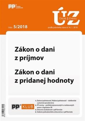 UZZ 5/2018 Zákon o dani z príjmov, Zákon o dani z pridanej hodnoty