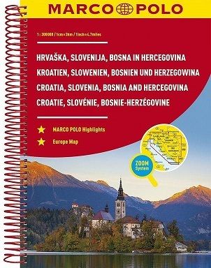 Slovinsko, Chorvatsko, Bosna a Herzegovina - atlas spirála 1:300 000