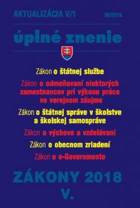 Zákony 2018 V aktualizácia V 1 - úplné znenie po novele