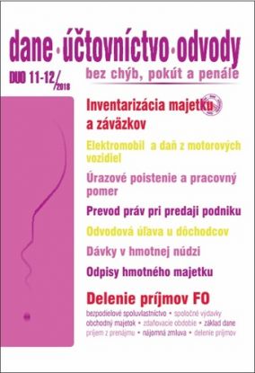 Dane Účtovníctvo Odvody 11-12 2018 - Inventarizácia majetku a záväzkov, Delenie príjmov FO
