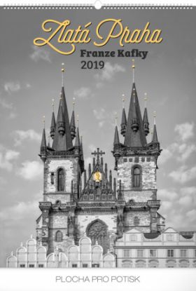 Nástenný kalendár Zlatá Praha Franze Kafky 2019, 48 x 64 cm